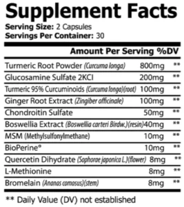 Joint Care 11 Supplement Facts