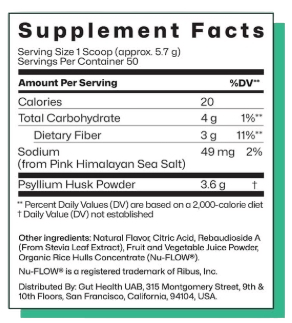 Colon Broom Supplement Facts