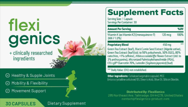 flexigenics Supplement Facts
